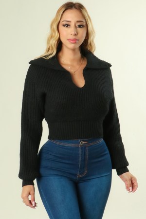 Brielle Knit Sweater w/ Collar